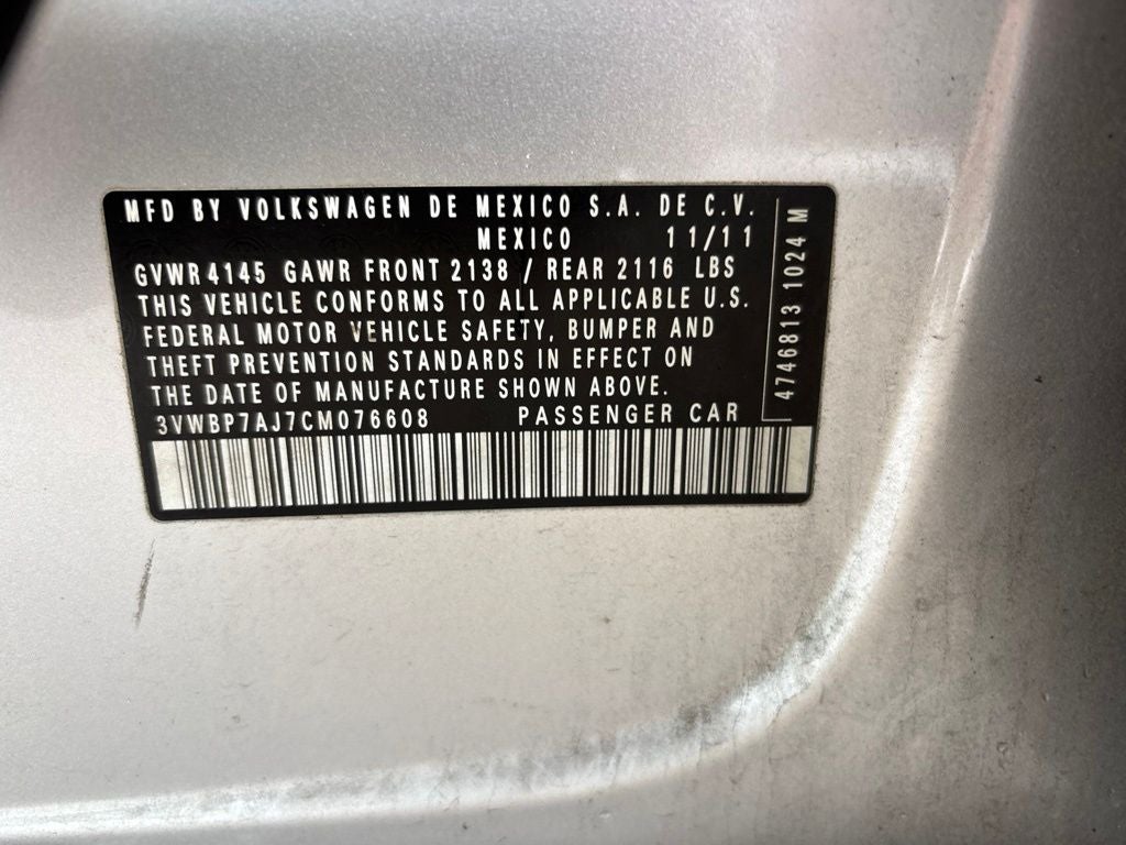 2012 Volkswagen Jetta 2.5L SE