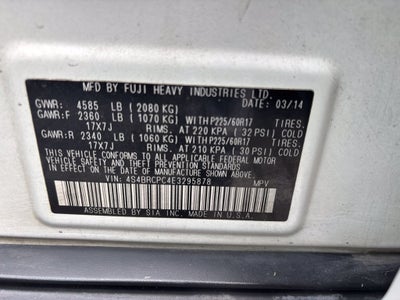 2014 Subaru Outback 2.5i Limited